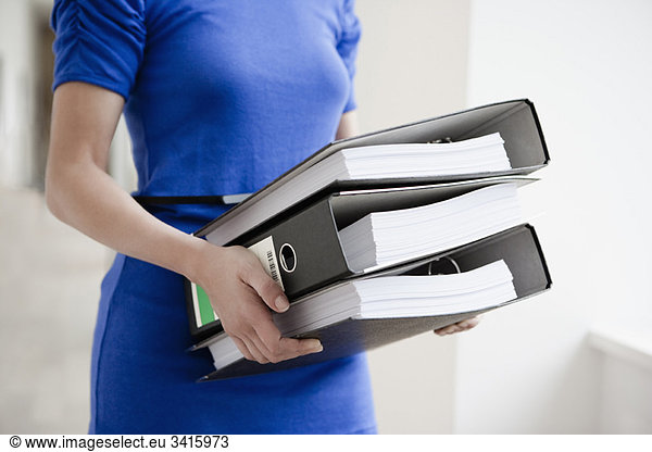 Woman with files