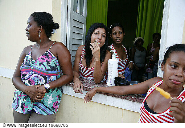 Women at a local beauty saloon  Cachoeira  Bahia  Brazil.