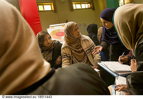 Women attend a business training seminar in Kabul  Afghanistan.