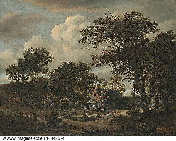 Wooded Landscape with Cottage and Horseman