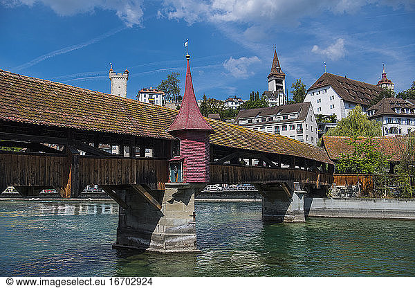 wooden bridge in Lucerne / Switzerland