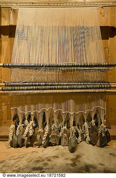 Wool loom in a reconstructed Norse farmhouse in Qassiarsuk  Greenland