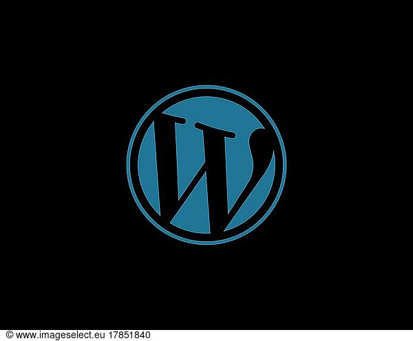 WordPress. com  gedrehtes Logo  Schwarzer Hintergrund B