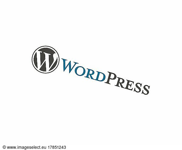 WordPress  gedrehtes Logo  Weißer Hintergrund B