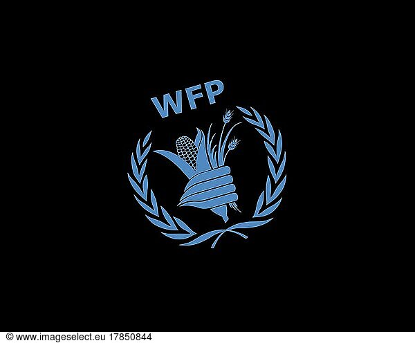 World Food Programme  gedrehtes Logo  Schwarzer Hintergrund