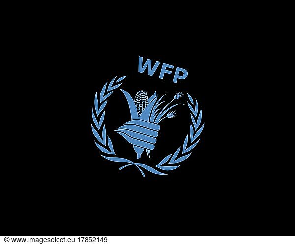 World Food Programme  gedrehtes Logo  Schwarzer Hintergrund B