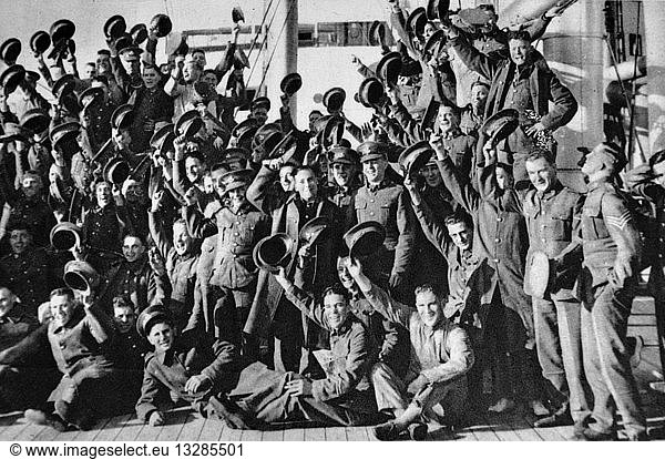 World War Two: British soldiers arrive to take part in the battle of France 1940
