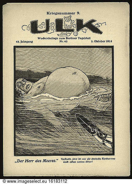 World War 1  U-Boats  Caricature 1914