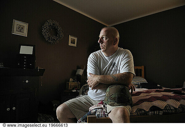 Wounded Veteran at Home from War