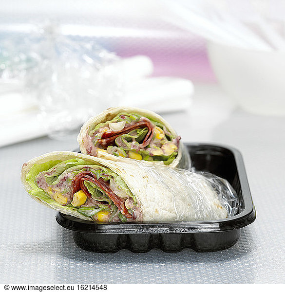 Wrap sandwich mexican,  close-up