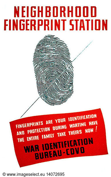 WWII  Fingerprint Station  FAP Poster
