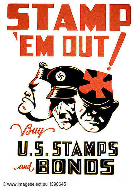 WWII  Stamp 'Em Out  FAP Poster