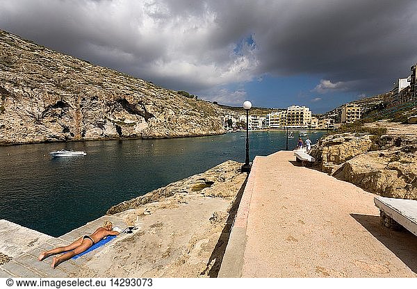 Xlendi Bay  Gozo islands  Malta island  Republic of Malta  Europe