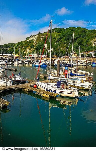 Yachting marina in Dover  Kent  England.