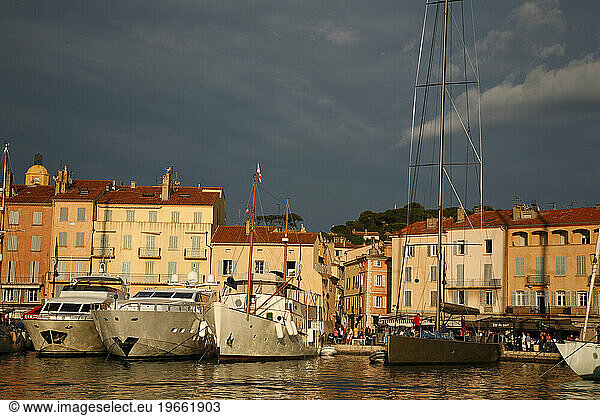 Yachts and boats at the port  St. Tropez  Var  Provence  France.