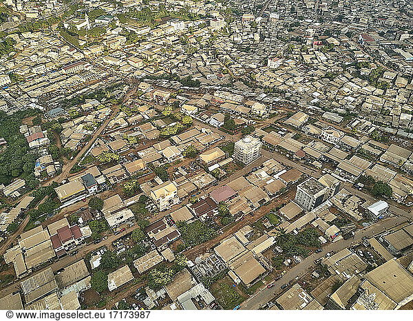 Yaounde  Cameroon  Aerial view of city