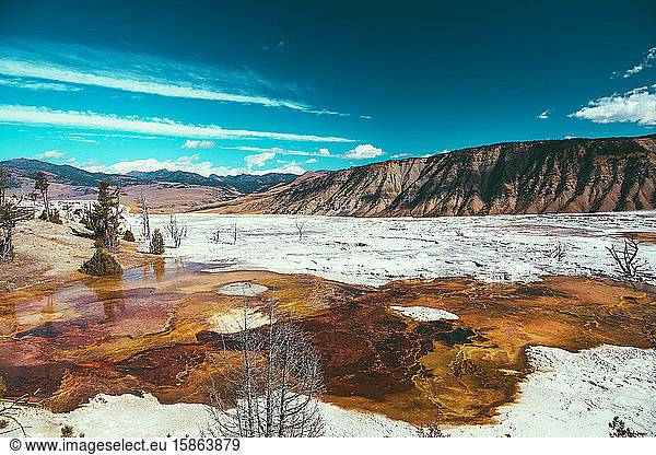 Yellowstone National Park Landscape Geysers  Hotsprings USA  Wyoming