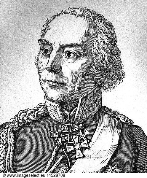 Yorck von Wartenburg  Ludwig Graf  26.9.1759 - 4.10.1830  preuÃŸ. General  PortrÃ¤t  Xylografie  19. Jahrhundert. Yorck von Wartenburg, Ludwig Graf, 26.9.1759 - 4.10.1830, preuÃŸ. General, PortrÃ¤t, Xylografie, 19. Jahrhundert.,
