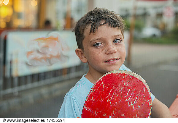 Young boy with a skateboard