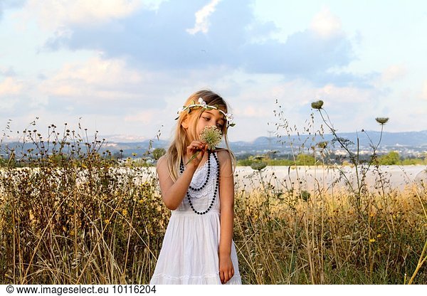 Young girl celebrating spring harvest festival  Israel