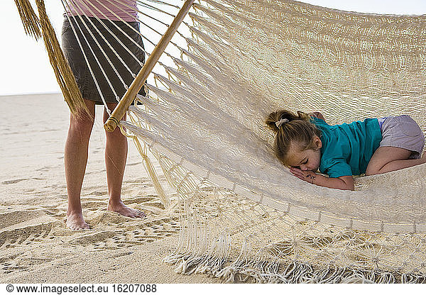 young girl in hammock  Cabo San Luca  Mexico