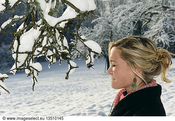 Young woman in winter