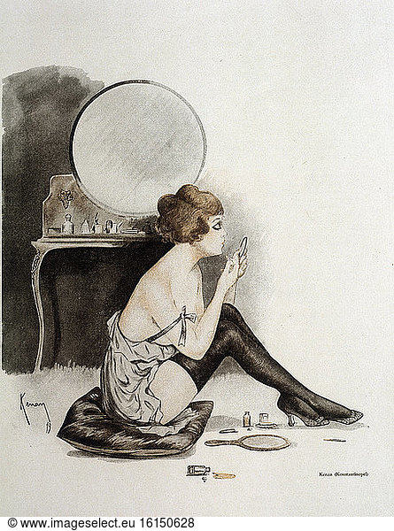Young Woman Making Up / Draw. by Kenan/1920