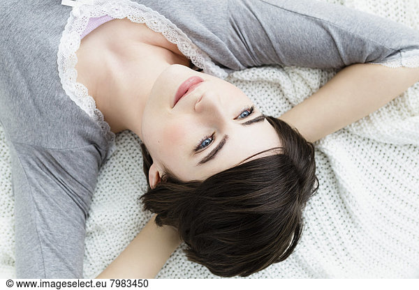 Young woman relaxing  close up