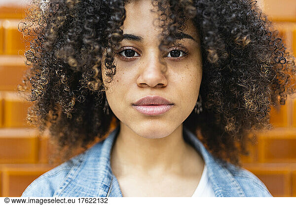Young woman with black Afro hair