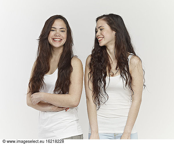 Young women laughing