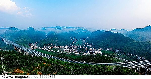 Yunfu Stadt  Provinz Guangdong  Luo bestimmte Shanhe Dorf Landschaft