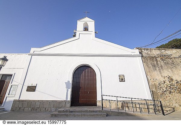 Zahara de los Atunes village and beach in Cadiz province Andalusia Spain Carmen church.