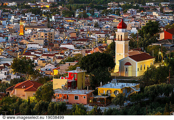 Zakynthos town as seen from Bochali view point  Greece.