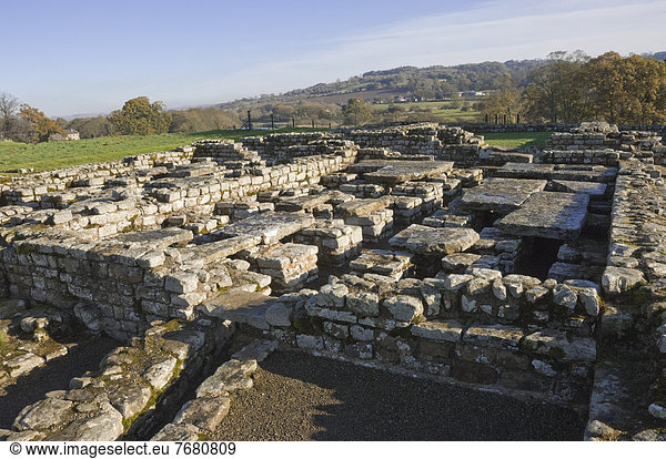 zeigen Europa Boden Fußboden Fußböden Wohnhaus Wärme Großbritannien über Unterstützung Zimmer Himmel Festung UNESCO-Welterbe hängen England römisch