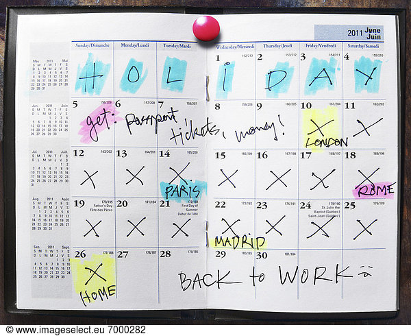 zeigen  Organisation  organisieren  Urlaub  Kalender