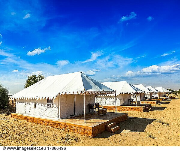 Zeltlager in der Wüste Thar. Jaisalmer  Rajasthan  Indien  Asien