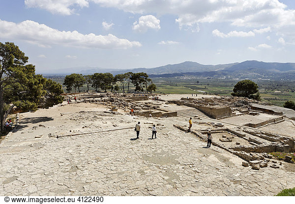 Zentralhof in den Ruinen des minoischen Palastes von Phaistos (Festos)  Kreta  Griechenland