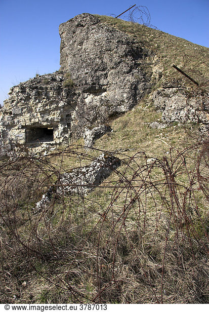 Zerbombte Reste von Fort Vaux  Verdun  Lothringen  Frankreich