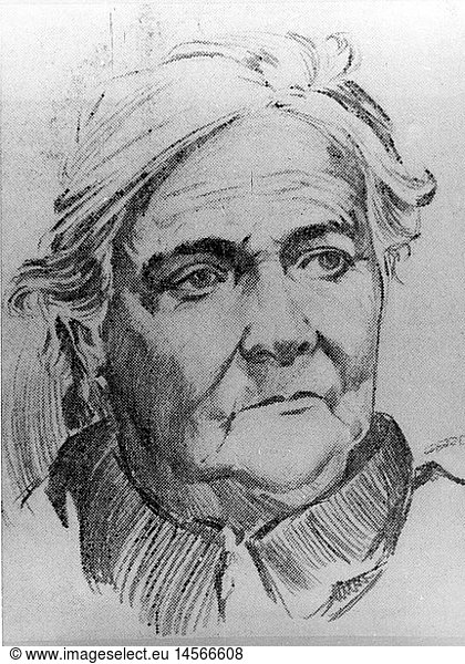 Zetkin  Clara  5.7.1857 - 20. 6.1933  deut. Politikerin (KPD)  Frauenrechtlerin  Portrait  Zeichnung  20. Jh.