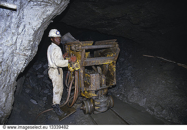 ZIMBABWE Mashonaland East Arcturus Miner working underground in the ...