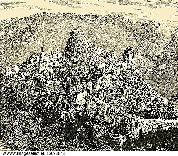 Zitadelle und Palast der alten Könige von Bulgarien in Tirnova   1890. Schöpfer: Unbekannt.