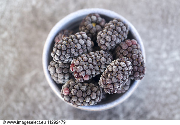 Frozen blackberries, close-up